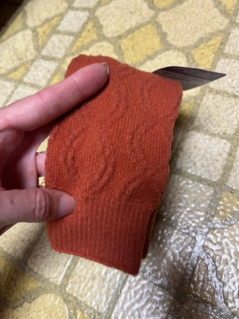 2 New Muk Luks Over The Knee Socks in Black and Orange - Picture 5 of 13